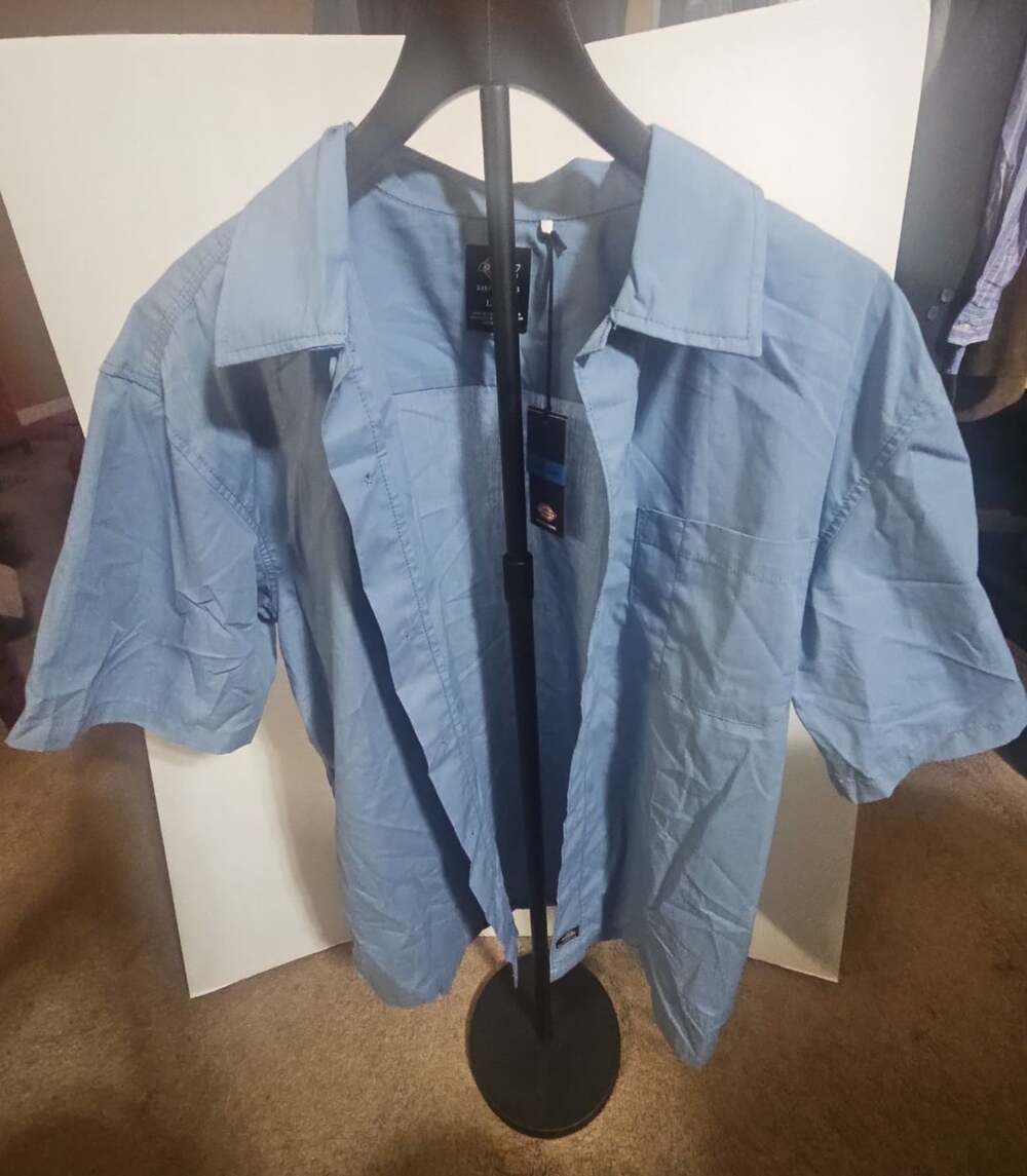 Dickies Skateboarding Short Sleeve Shirt Size L Blue Temp-IQ Cooling
